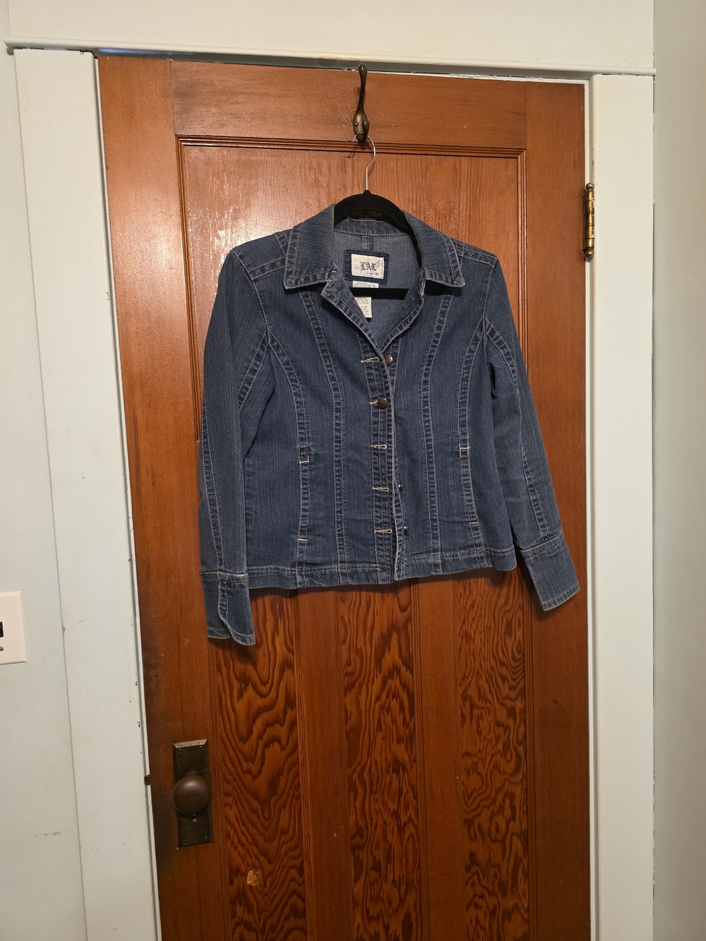 Live a Little Blue Denim Jacket with Contrast Stitching